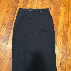 Vince Black Pencil Skirt with Gold Accent